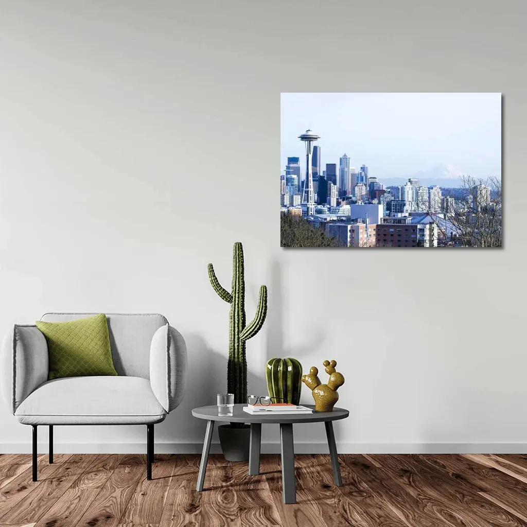 Seattle Skyline Space Needle Mount Rainier – Wall Art