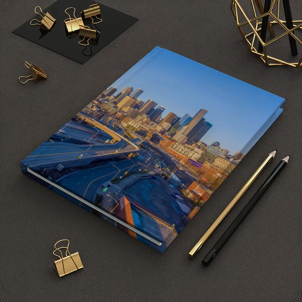 Seattle Skyline Aerial View Blue Sky – Notebooks