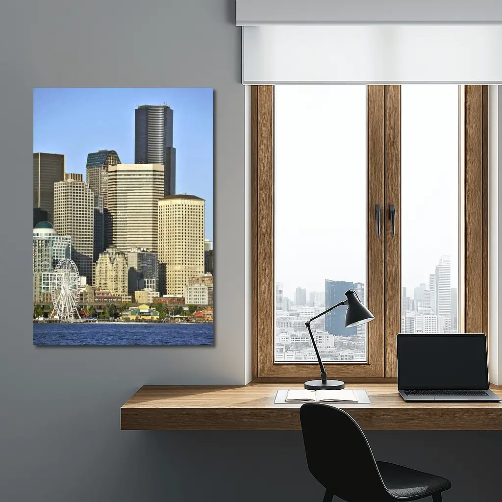 Seattle Waterfront Skyline Ferris Wheel City – Wall Art