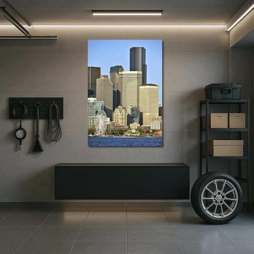 Seattle Waterfront Skyline Ferris Wheel City – Wall Art