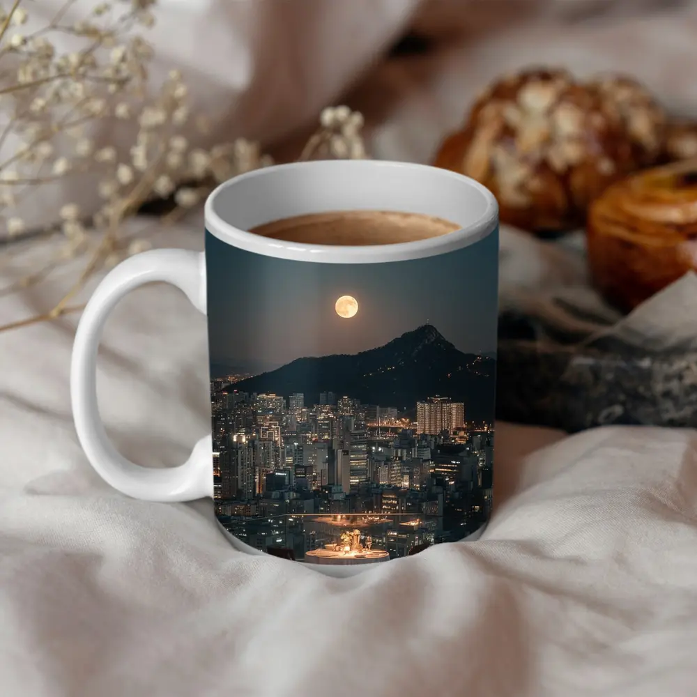 Seoul Rooftop Dinner Full Moon Night – Mugs