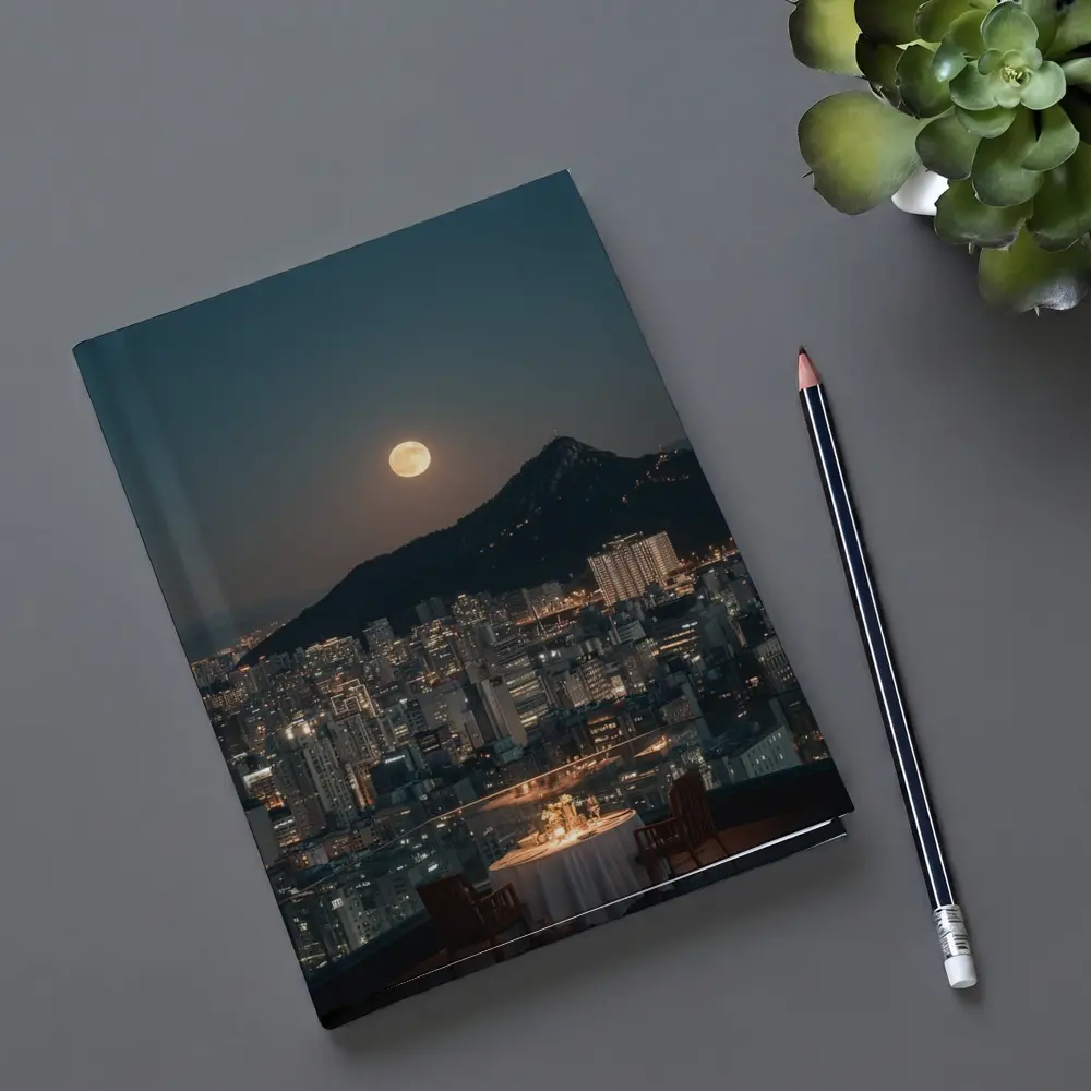 Seoul Rooftop Dinner Full Moon Night – Notebooks