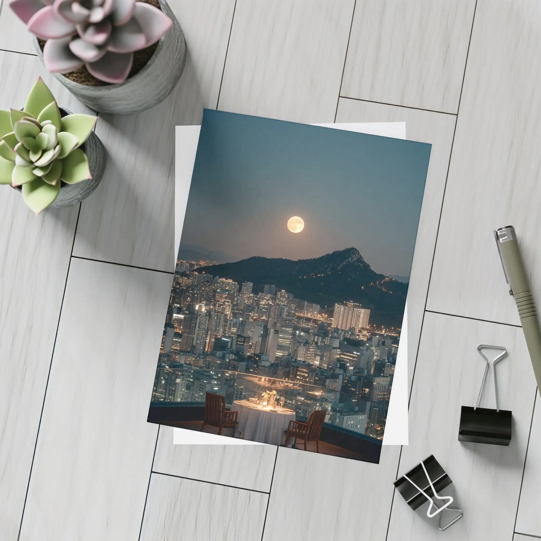 Seoul Rooftop Dinner Full Moon Night – Postcards