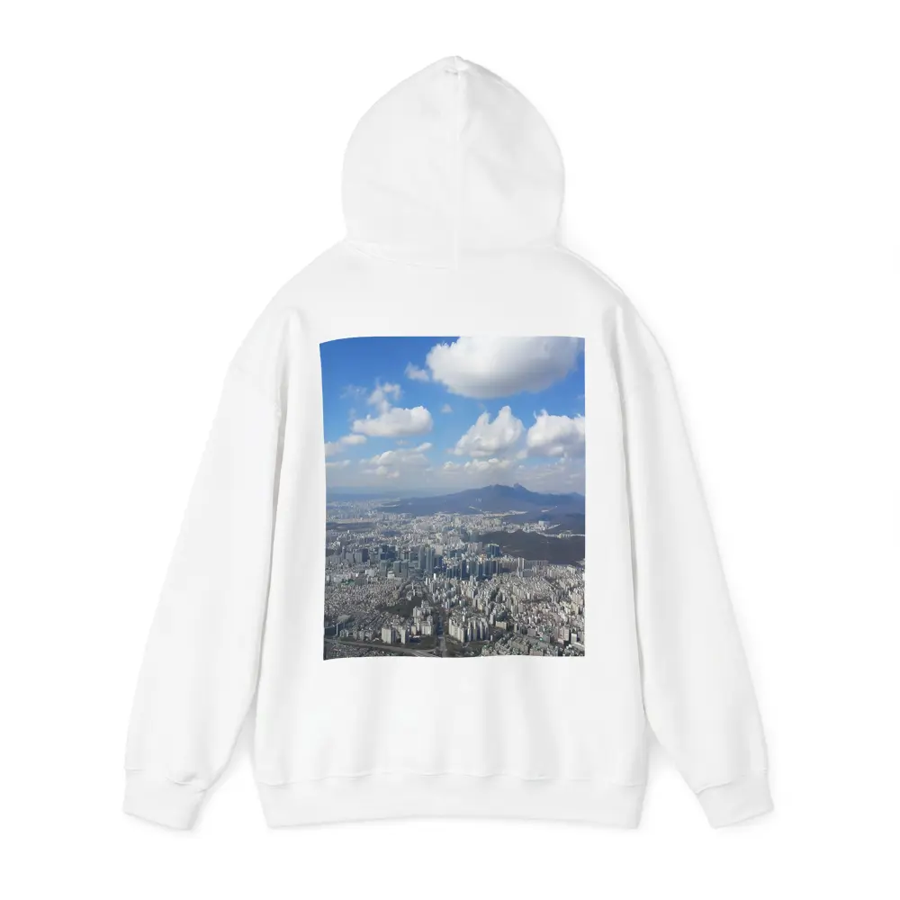 Seoul City Aerial View Blue Sky – Hoodies