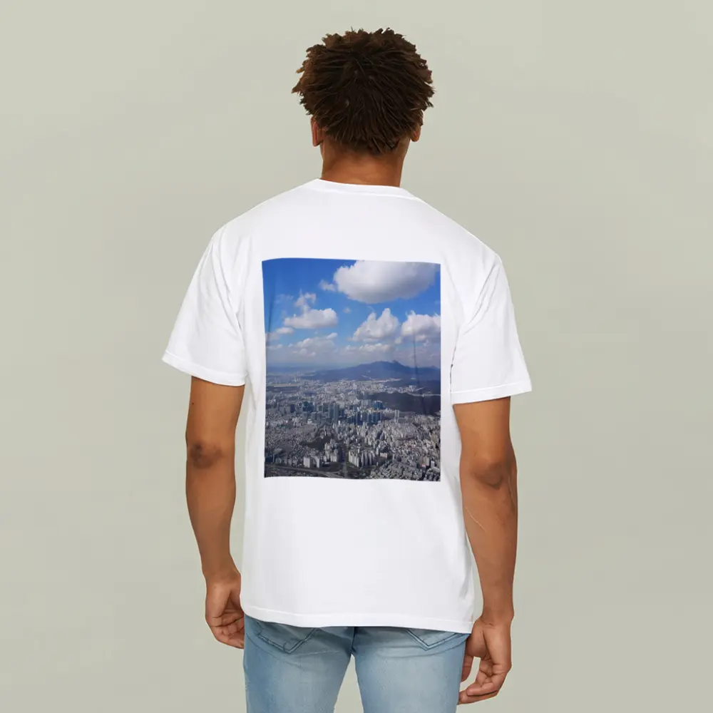 Seoul City Aerial View Blue Sky – T-Shirts