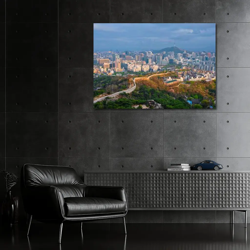Seoul Skyline With Ancient City Wall – Wall Art