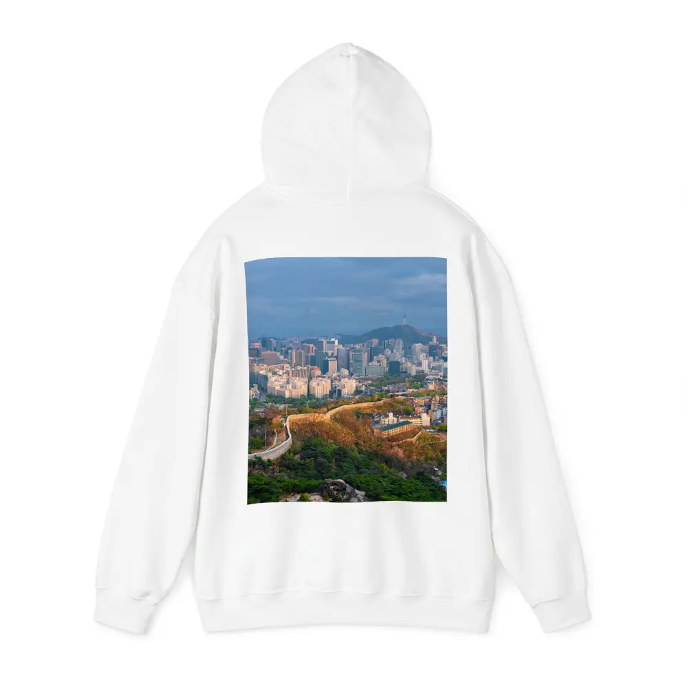 Seoul Skyline With Ancient City Wall – Hoodies