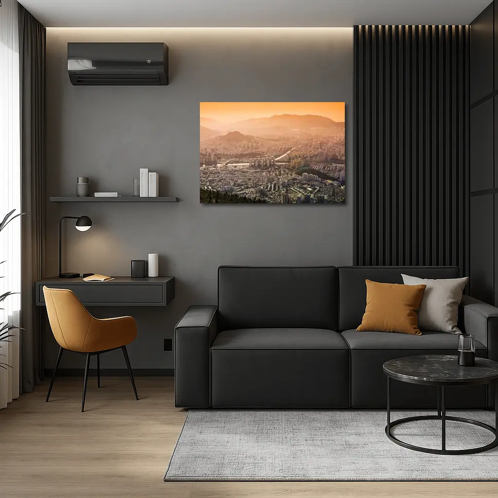Seoul South Korea City Aerial Sunset View – Wall Art