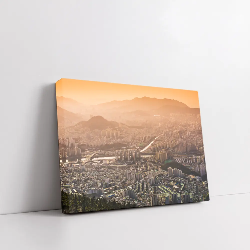 Seoul South Korea City Aerial Sunset View – Wall Art