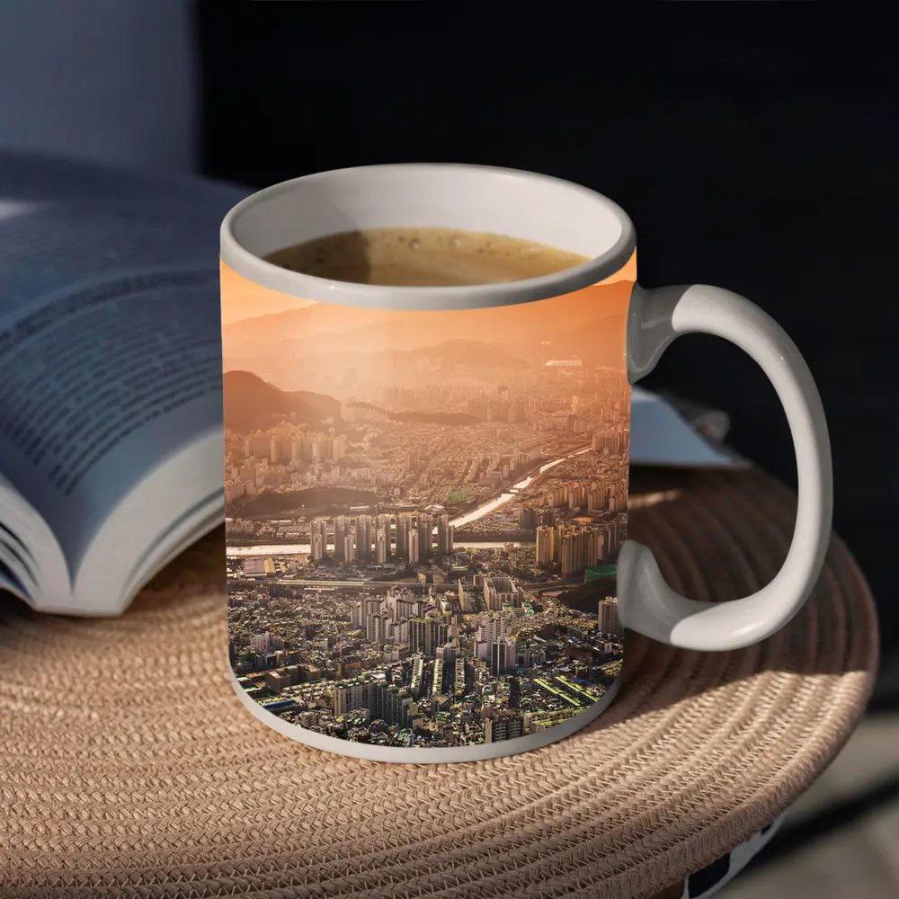 Seoul South Korea City Aerial Sunset View – Mugs