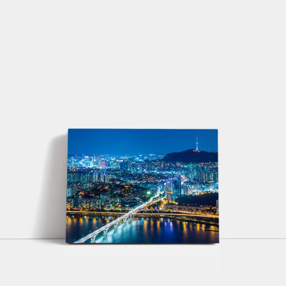 Seoul City Skyline at Night Han River – Wall Art