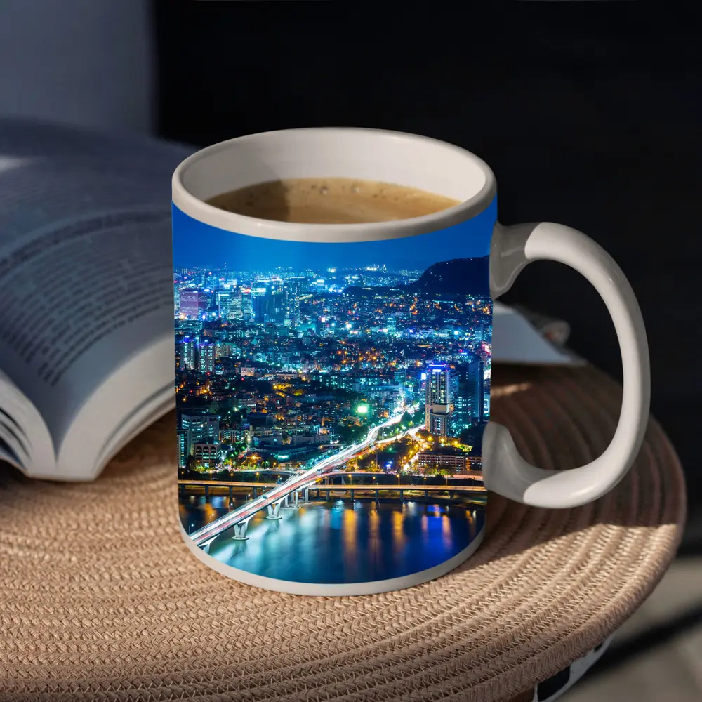 Seoul City Skyline at Night Han River – Mugs
