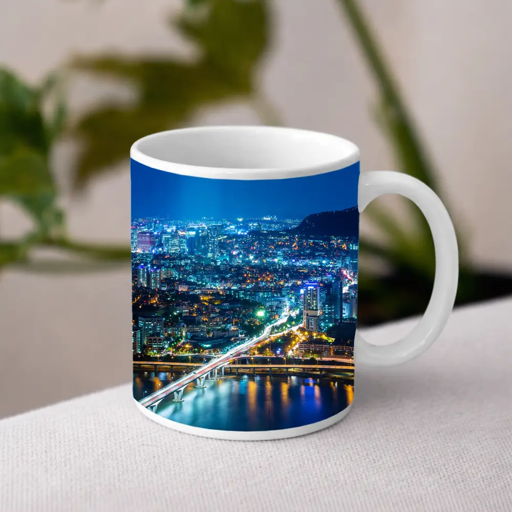 Seoul City Skyline at Night Han River – Mugs