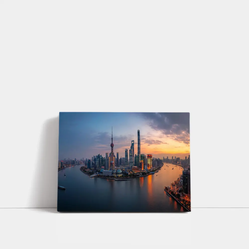 Shanghai Skyline Sunset Over Huangpu River – Wall Art
