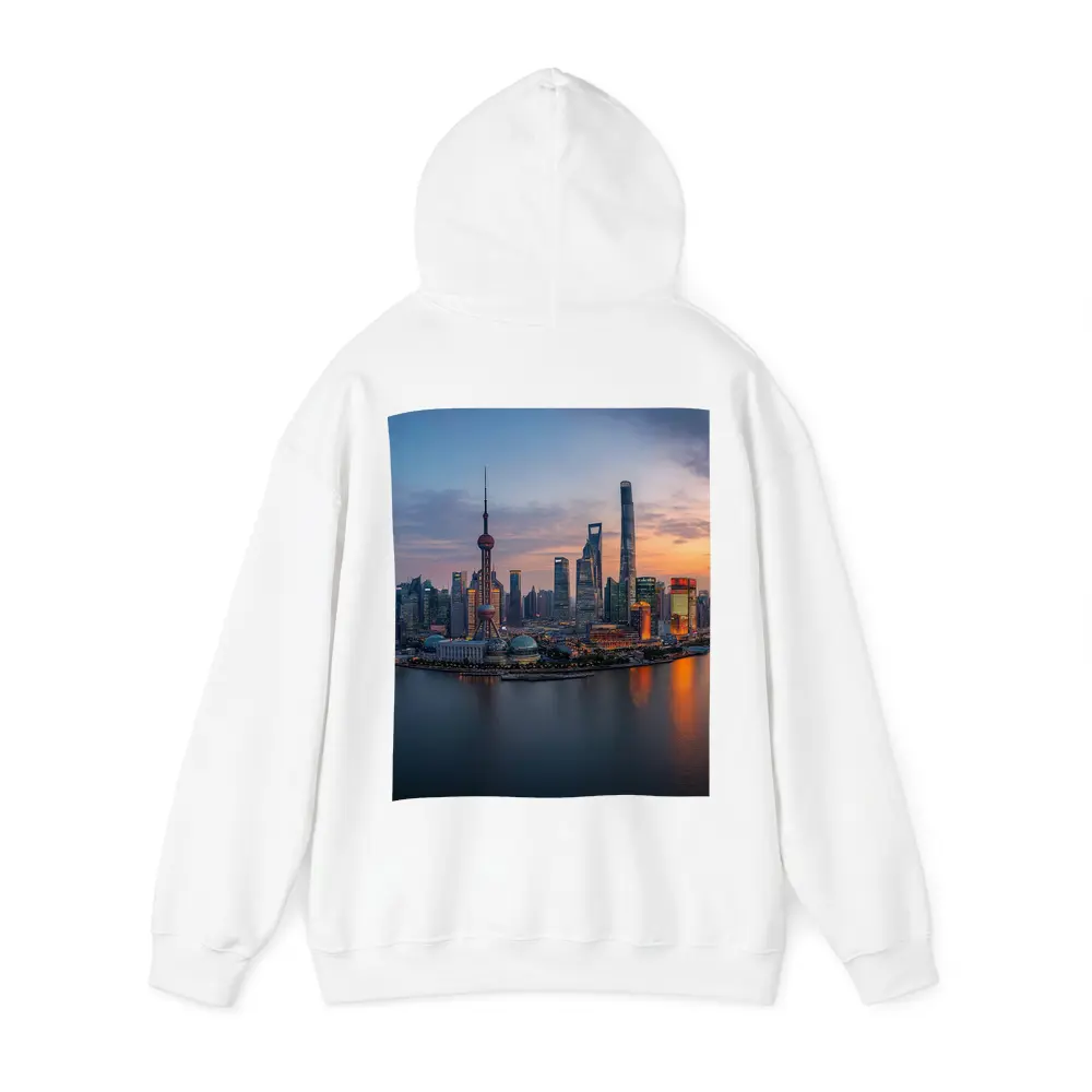 Shanghai Skyline Sunset Over Huangpu River – Hoodies