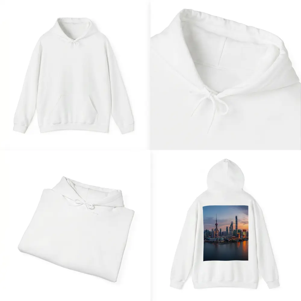 Shanghai Skyline Sunset Over Huangpu River – Hoodies