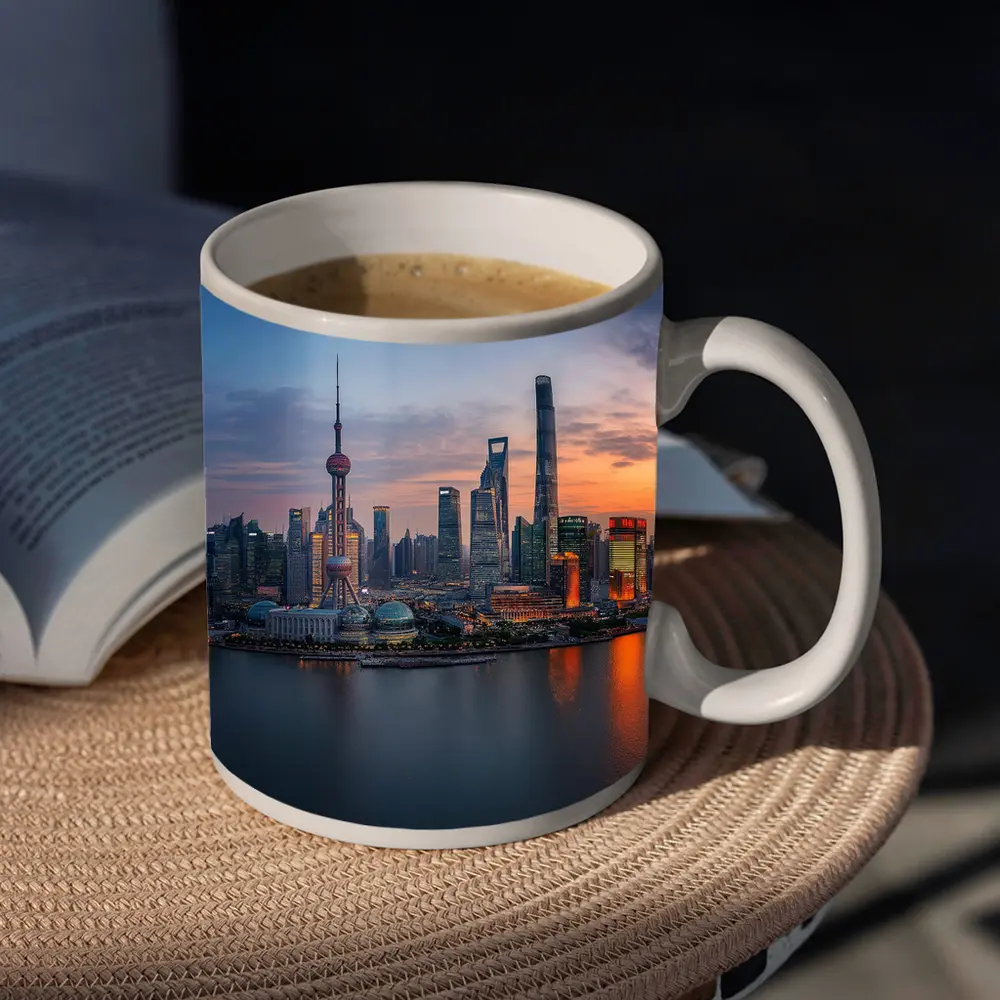 Shanghai Skyline Sunset Over Huangpu River – Mugs