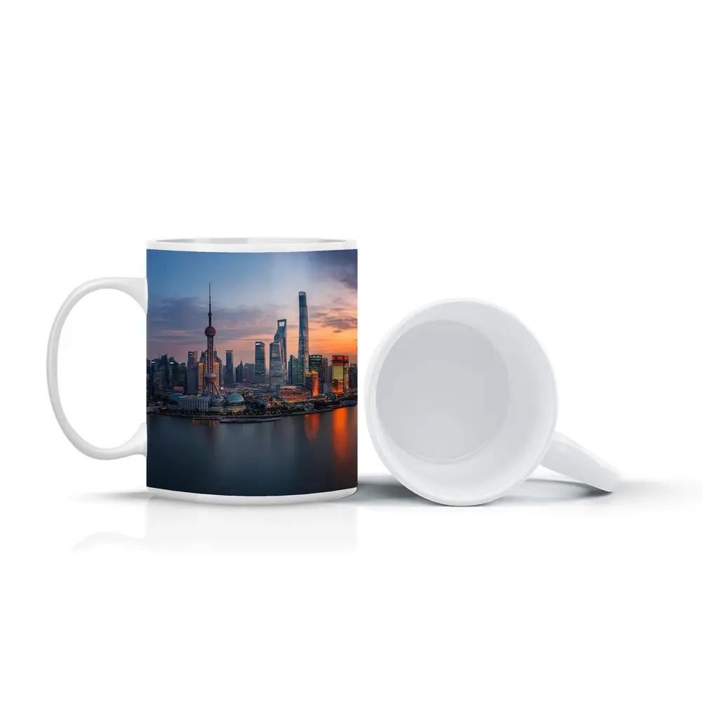 Shanghai Skyline Sunset Over Huangpu River – Mugs