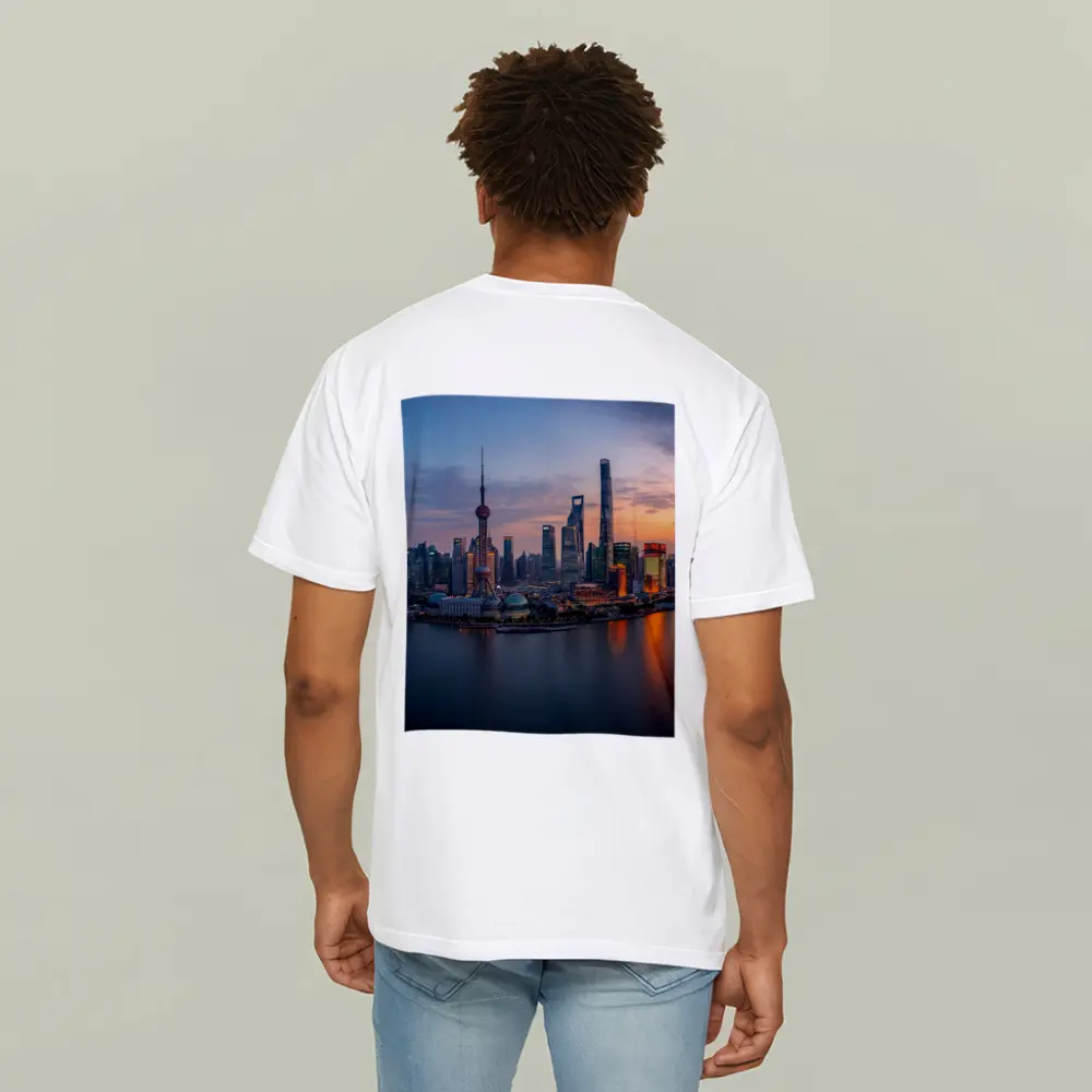 Shanghai Skyline Sunset Over Huangpu River – T-Shirts