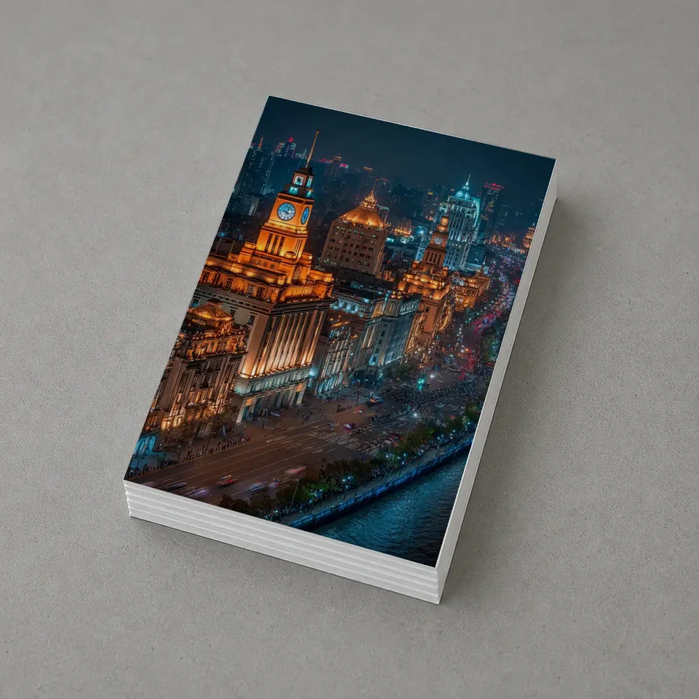 Shanghai Bund Skyline Glowing At Night – Postcards