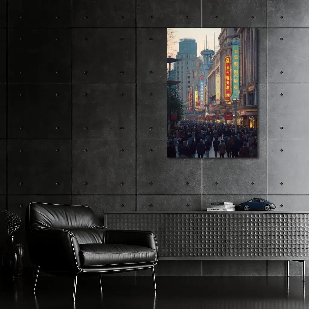 Shanghai Nanjing Road Busy Street Scene – Wall Art