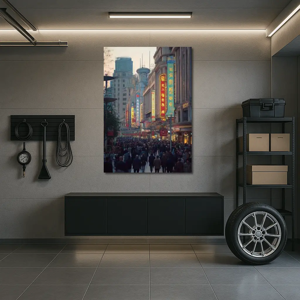 Shanghai Nanjing Road Busy Street Scene – Wall Art