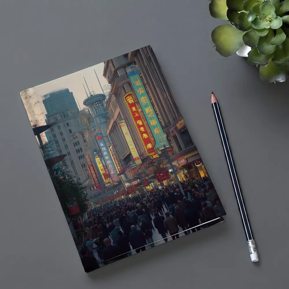 Shanghai Nanjing Road Busy Street Scene – Notebooks