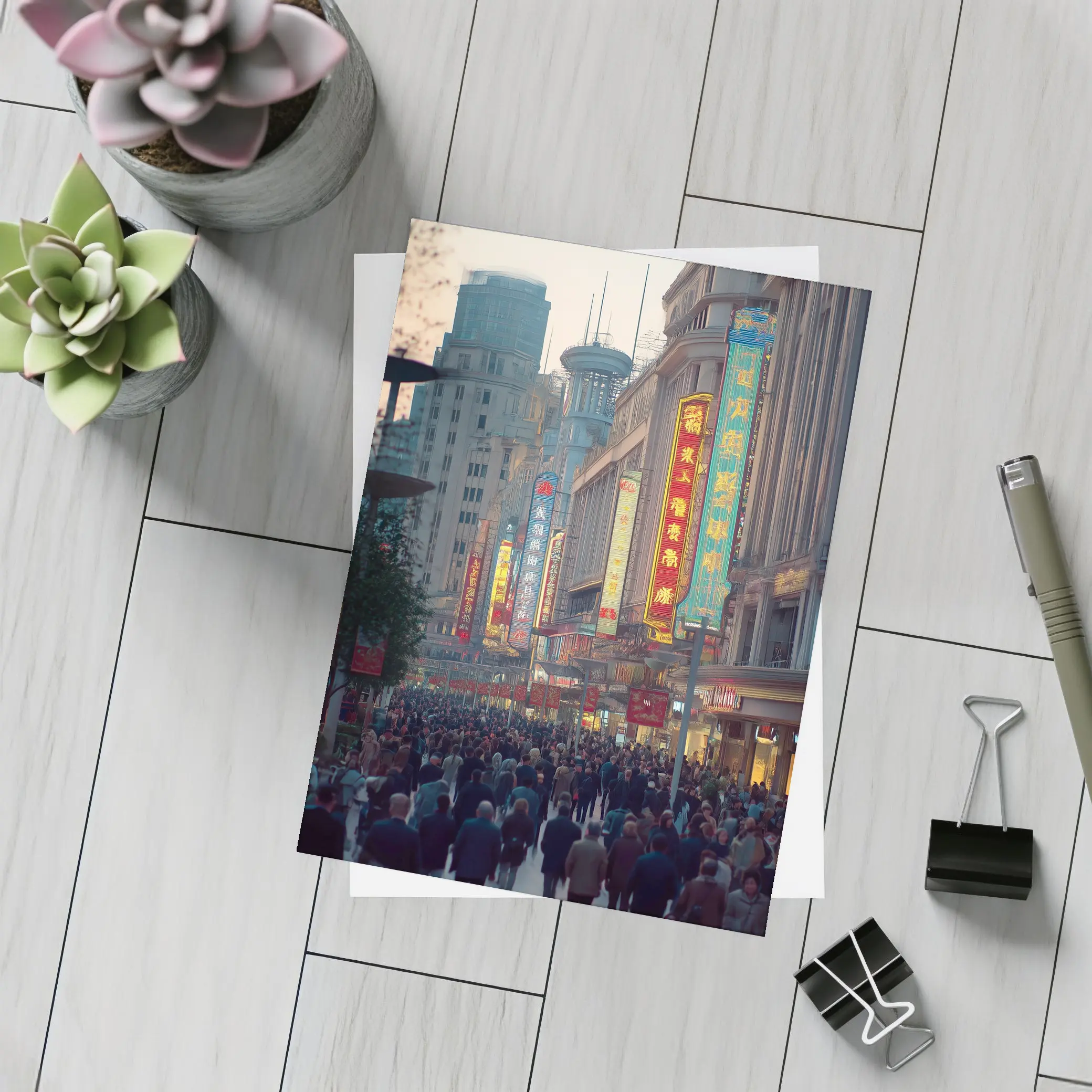 Shanghai Nanjing Road Busy Street Scene – Postcards