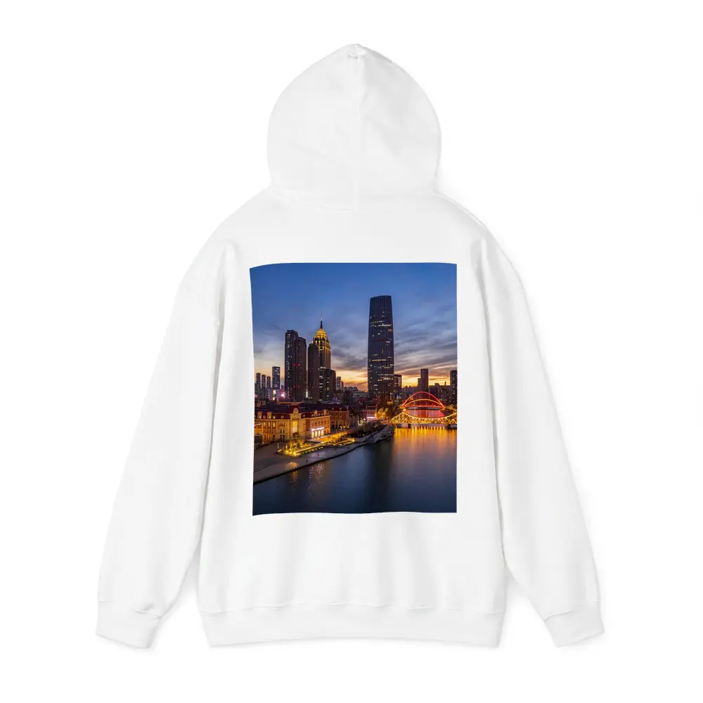 Tianjin China Skyline River At Dusk – Hoodies