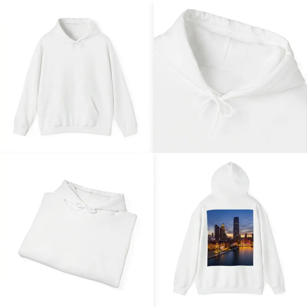 Tianjin China Skyline River At Dusk – Hoodies