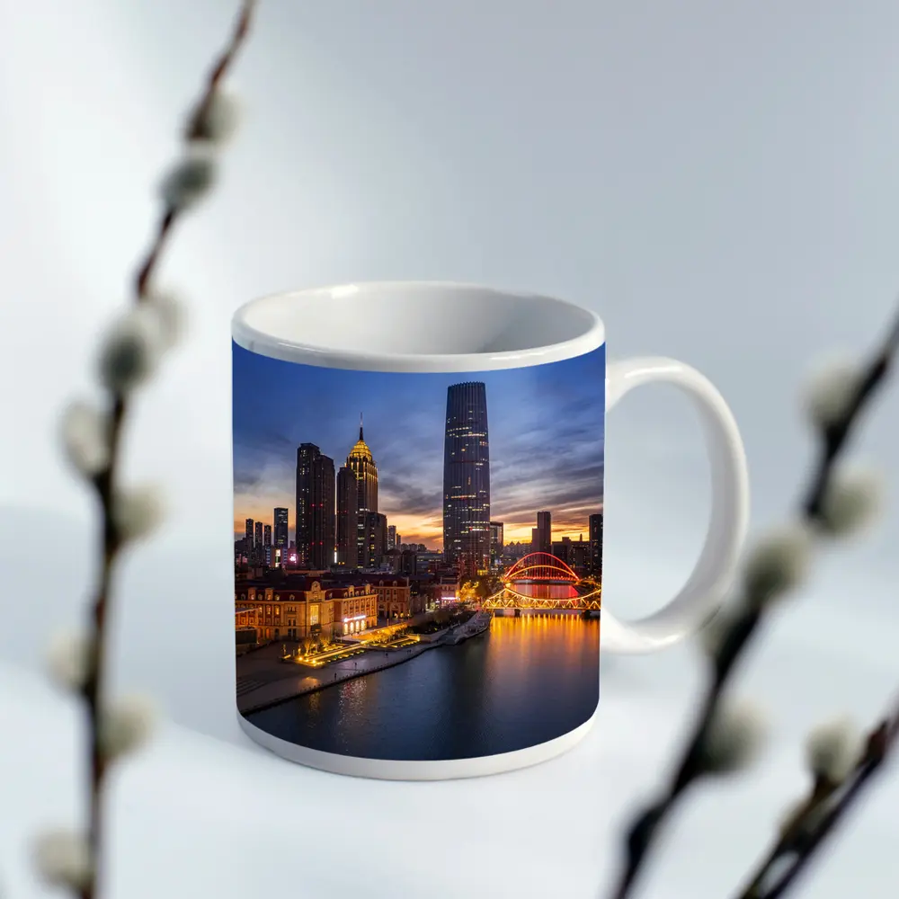 Tianjin China Skyline River At Dusk – Mugs
