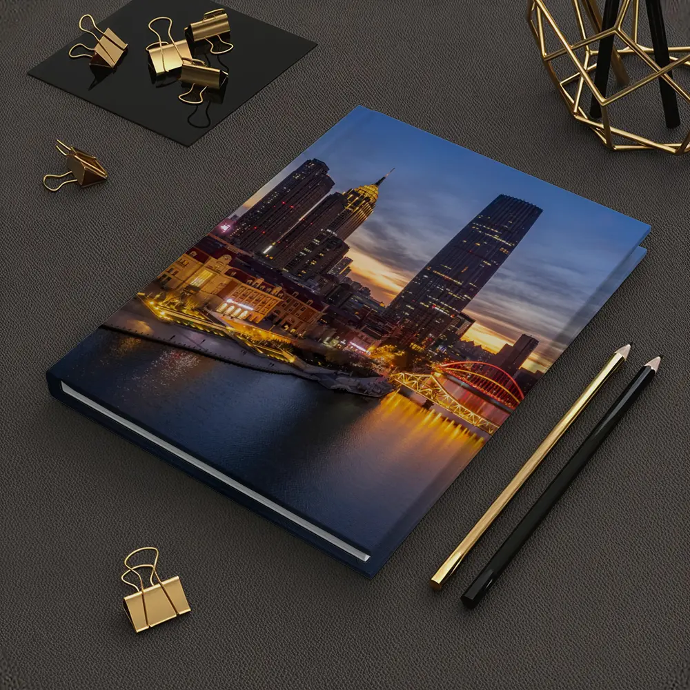 Tianjin China Skyline River At Dusk – Notebooks