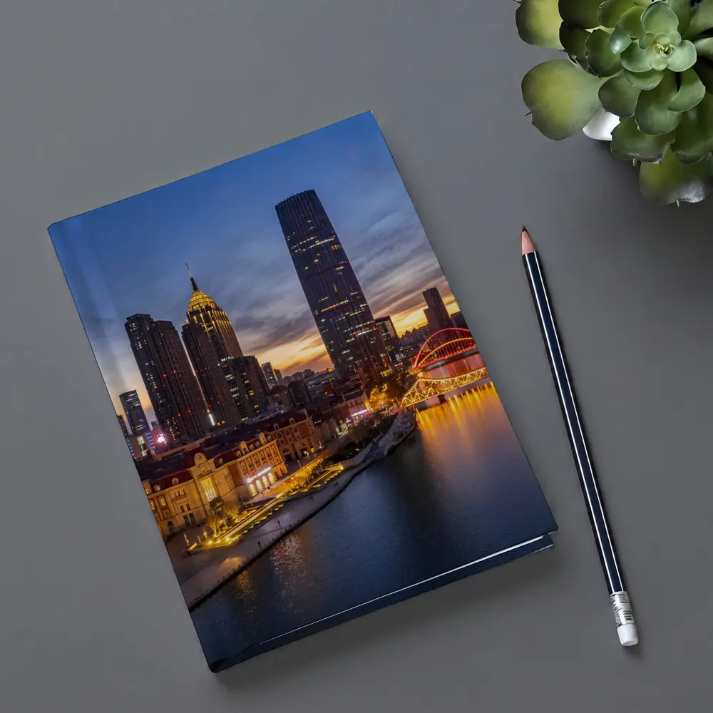 Tianjin China Skyline River At Dusk – Notebooks