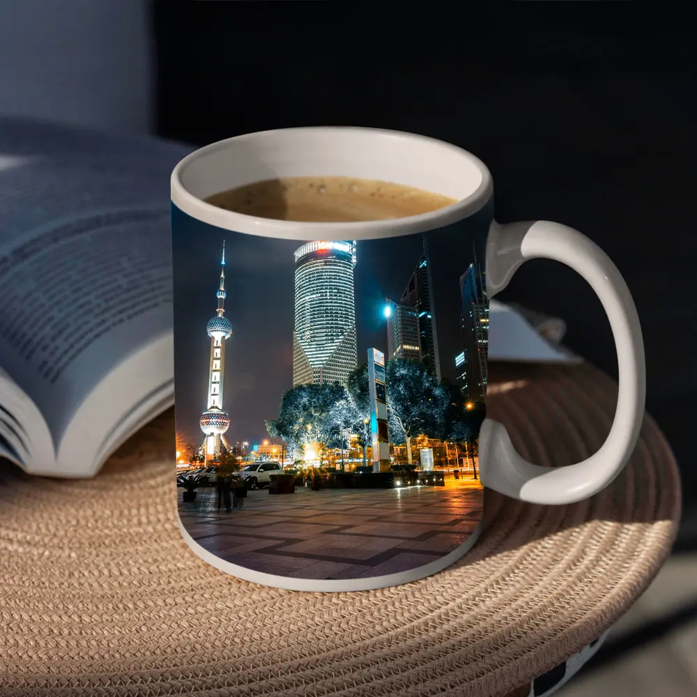 Shanghai Pudong Skyline Oriental Pearl Tower Night – Mugs