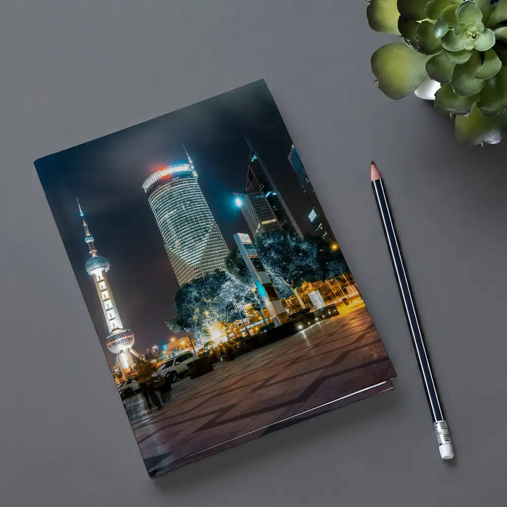 Shanghai Pudong Skyline Oriental Pearl Tower Night – Notebooks