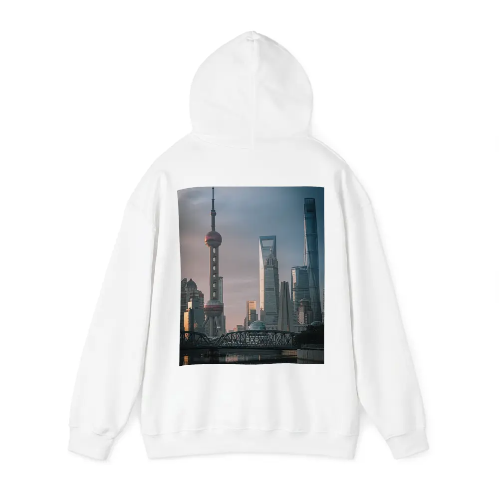 Shanghai Skyline Bridge at Golden Hour – Hoodies