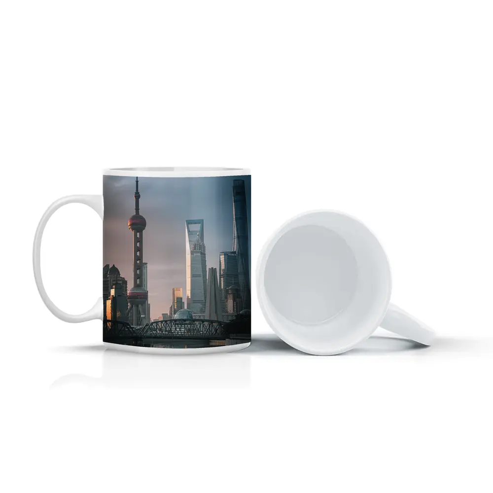 Shanghai Skyline Bridge at Golden Hour – Mugs