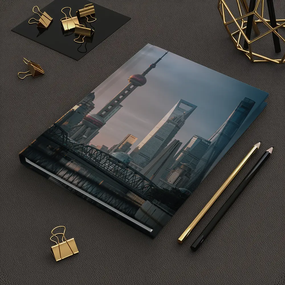 Shanghai Skyline Bridge at Golden Hour – Notebooks
