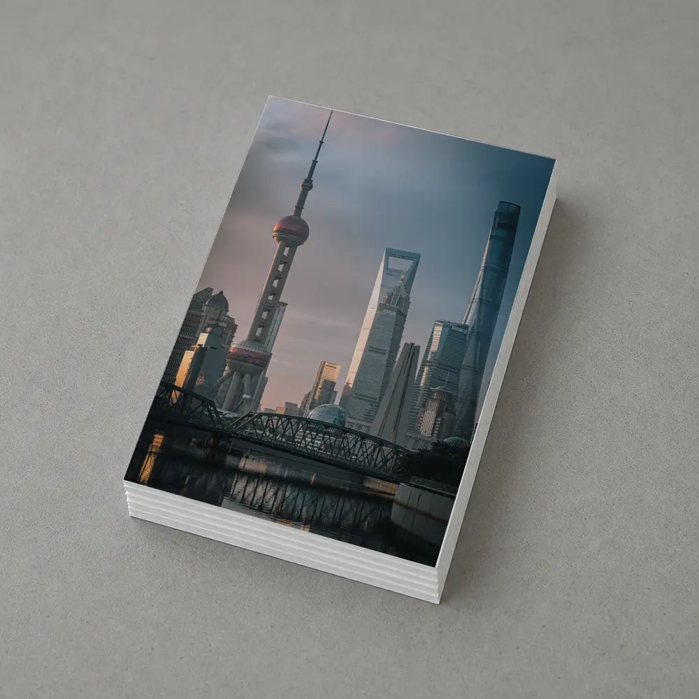 Shanghai Skyline Bridge at Golden Hour – Postcards