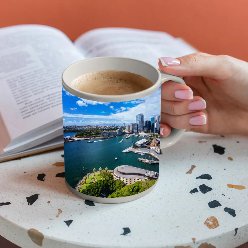Sydney Opera House Harbour Skyline Aerial View – Mugs