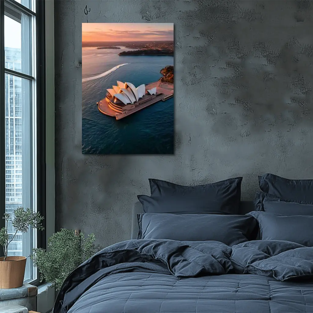 Sydney Opera House Aerial Sunset Harbor View – Wall Art