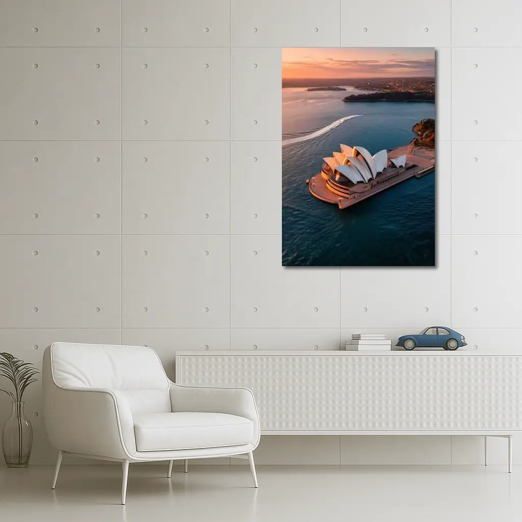 Sydney Opera House Aerial Sunset Harbor View – Wall Art