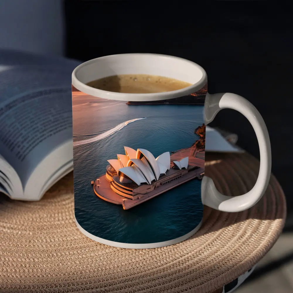 Sydney Opera House Aerial Sunset Harbor View – Mugs