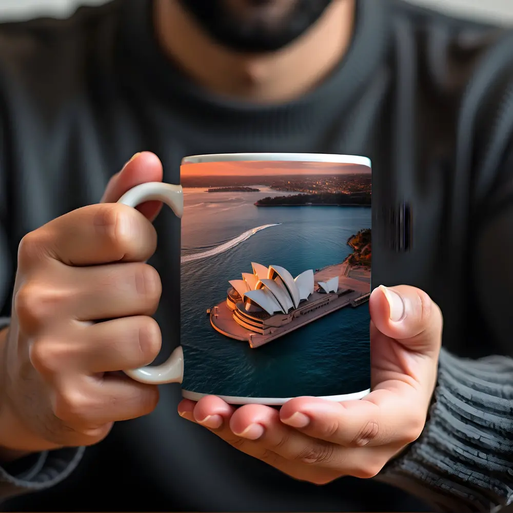 Sydney Opera House Aerial Sunset Harbor View – Mugs