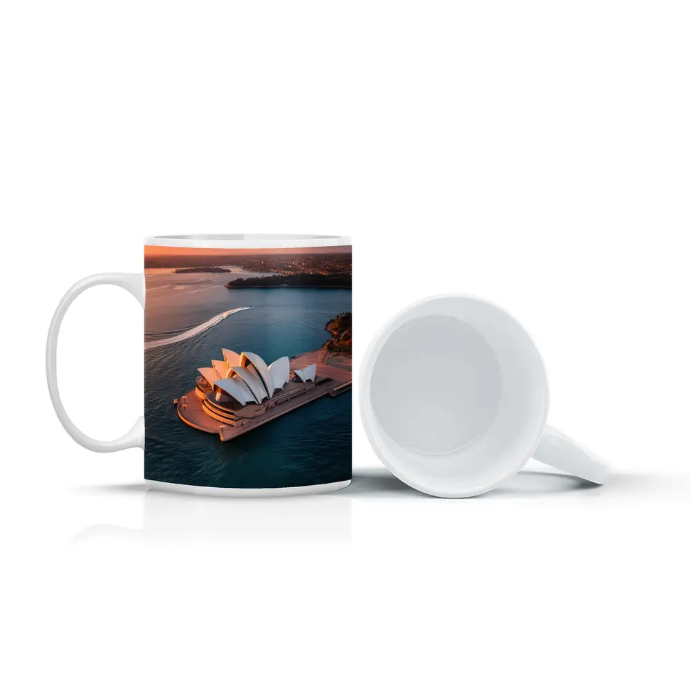 Sydney Opera House Aerial Sunset Harbor View – Mugs