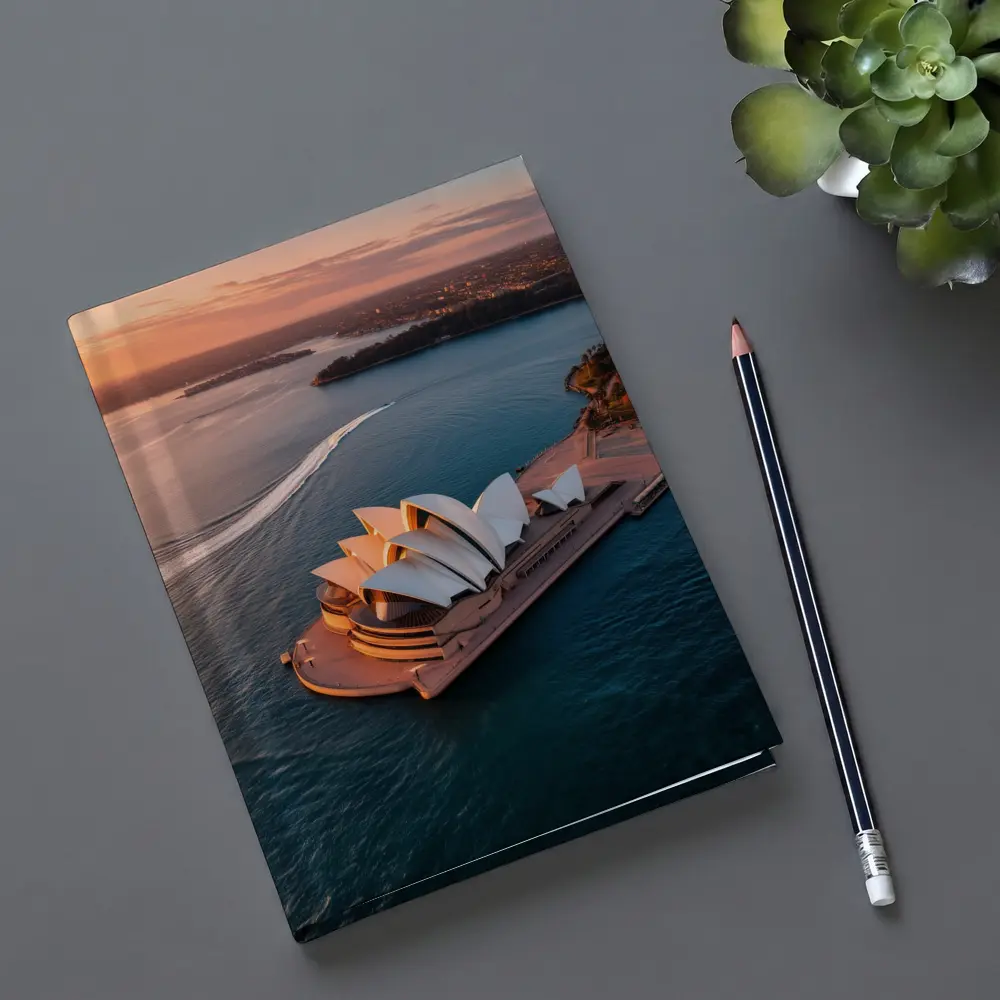 Sydney Opera House Aerial Sunset Harbor View – Notebooks
