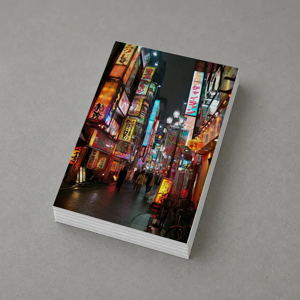 Tokyo Neon Lights Night Street Scene – Postcards