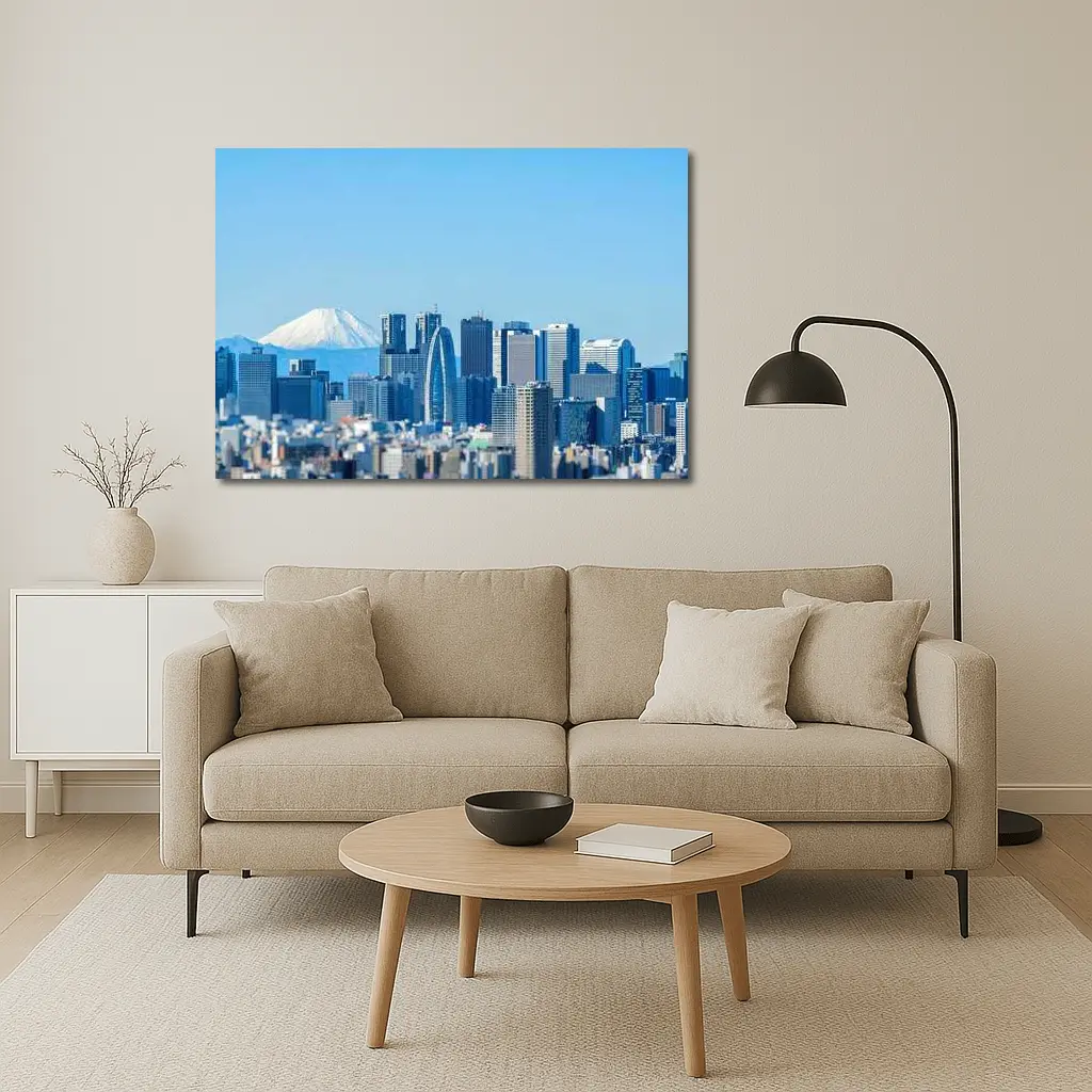 Tokyo Skyline Mount Fuji Blue Sky – Wall Art