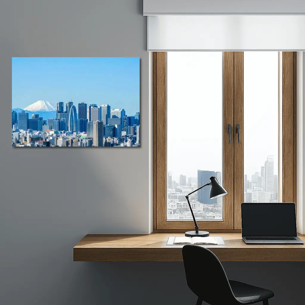 Tokyo Skyline Mount Fuji Blue Sky – Wall Art