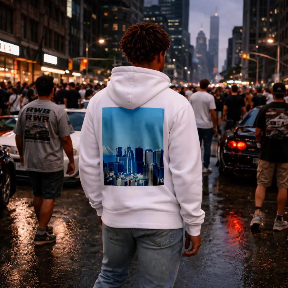 Tokyo Skyline Mount Fuji Blue Sky – Hoodies